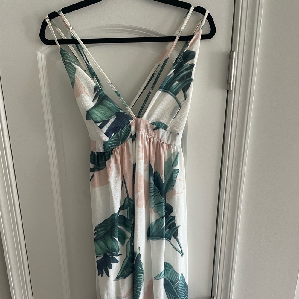 Floor length summer floral dress